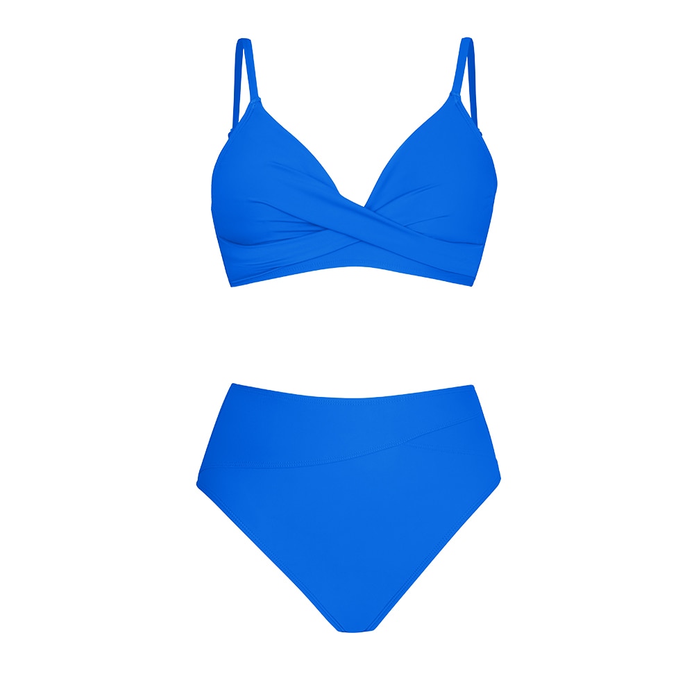 High-WaistTwist Tank Two Piece Bikini Set with V-neck