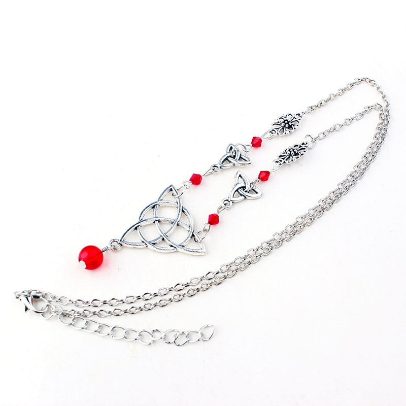 Gothic Knot Head Chain with Colourful Beads Hair Jewellery Accessory