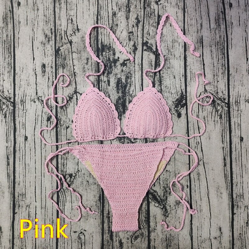 Women's Boho/ Vintage Style Crocheted Bikini Set