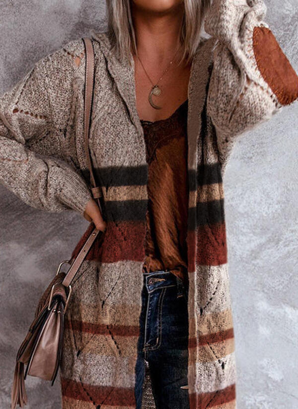 Winter Knitted Vintage Long Sleeve Hooded Cardigan
