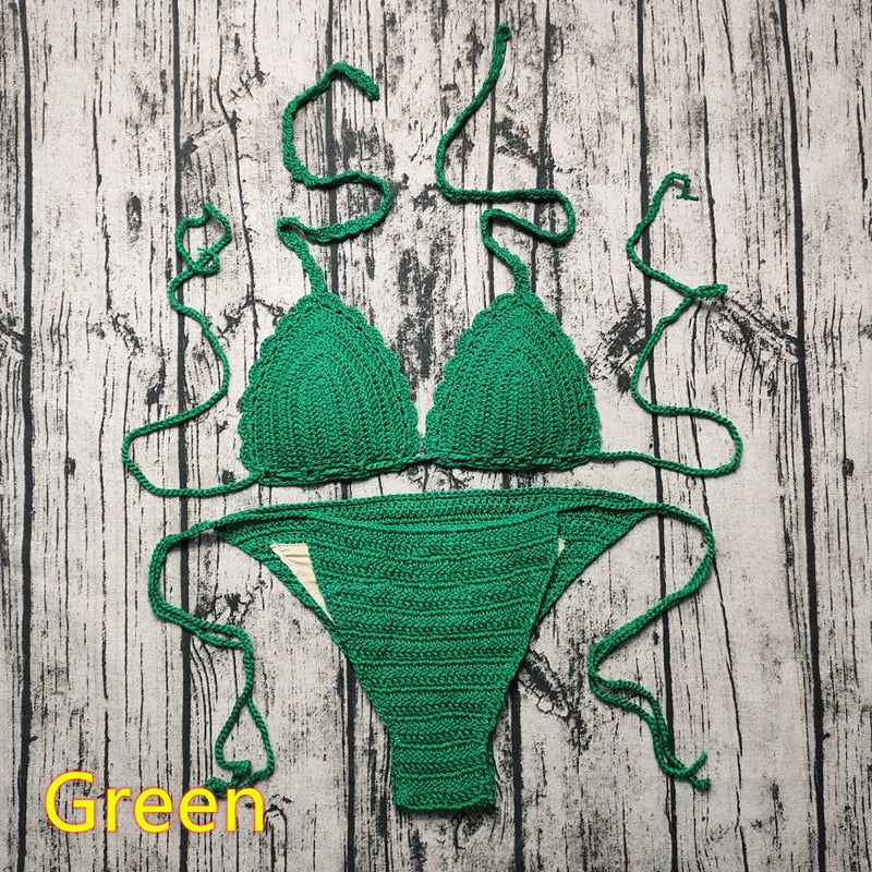 Women's Boho/ Vintage Style Crocheted Bikini Set