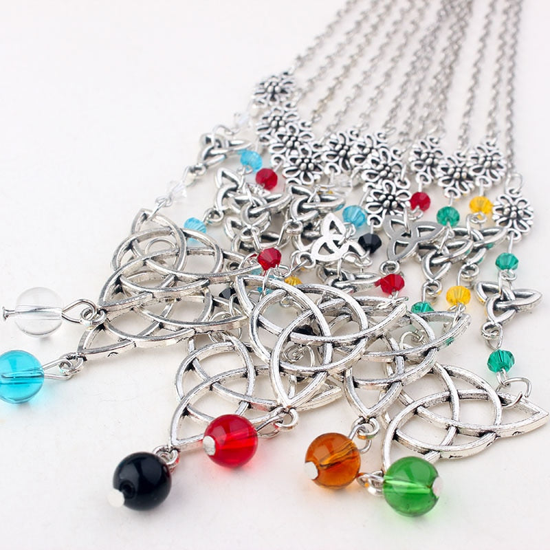 Gothic Knot Head Chain with Colourful Beads Hair Jewellery Accessory