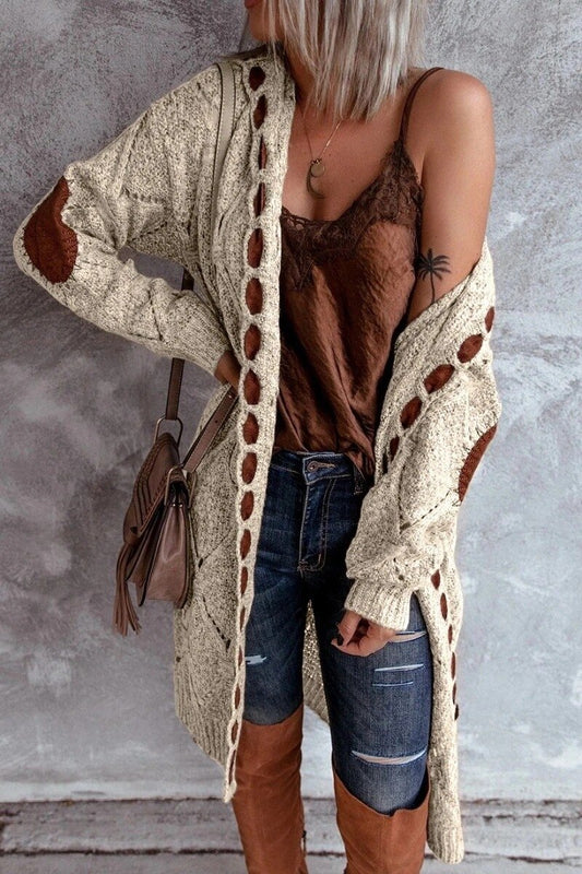 Winter Knitted Vintage Long Sleeve Hooded Cardigan