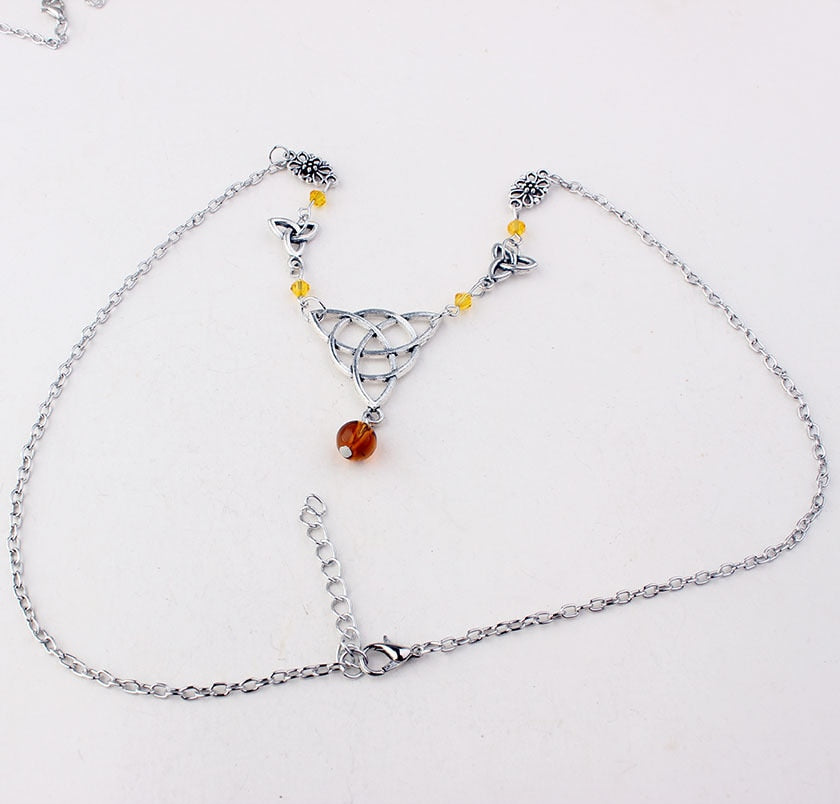 Gothic Knot Head Chain with Colourful Beads Hair Jewellery Accessory