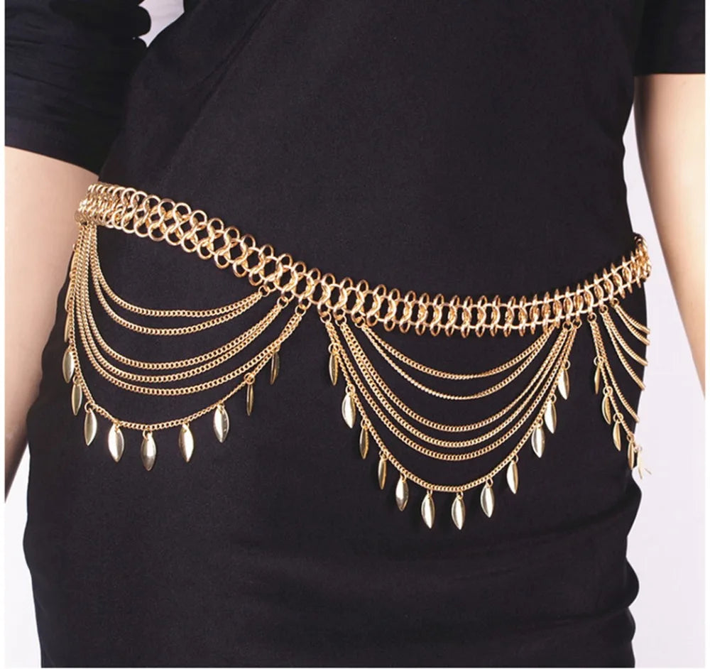 Boho /Gypsy Summer Beach Waist Belly Chains. Tribal Punk Dance with Long Tassels