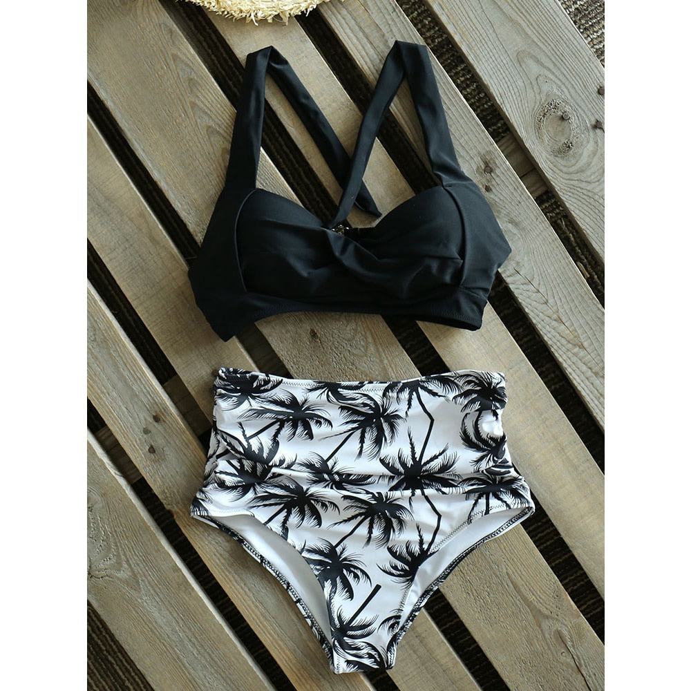 Vintage Style Two Piece High Waist Bikini Sets