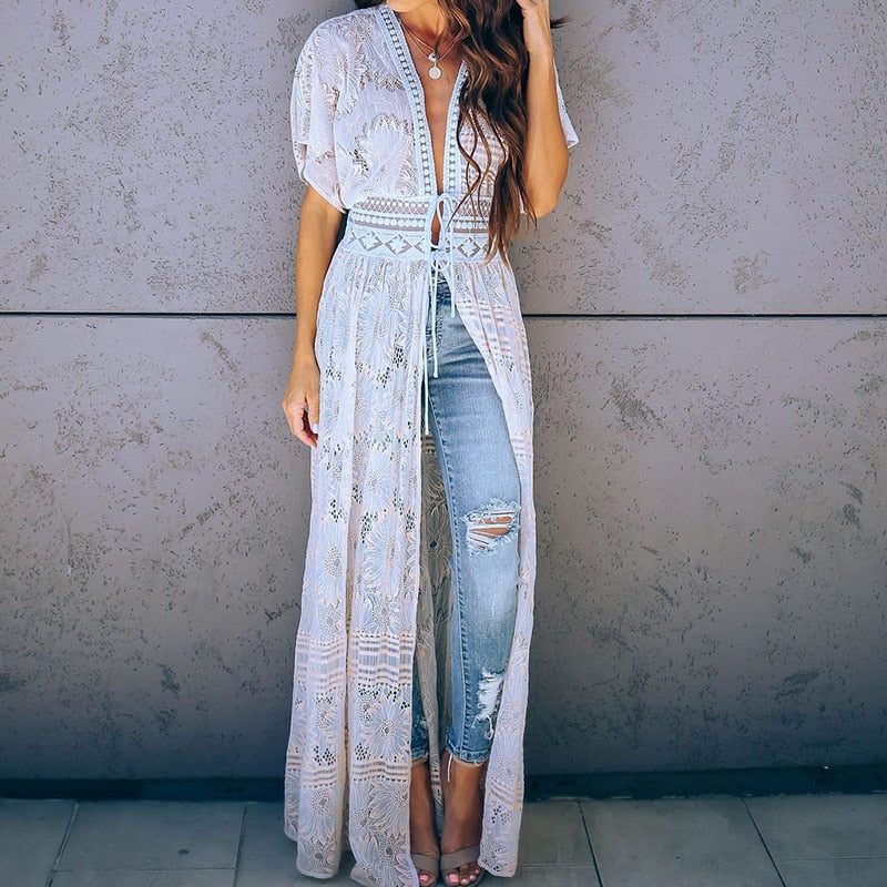 Bohemian Tunic Style Swimsuit Cover Ups