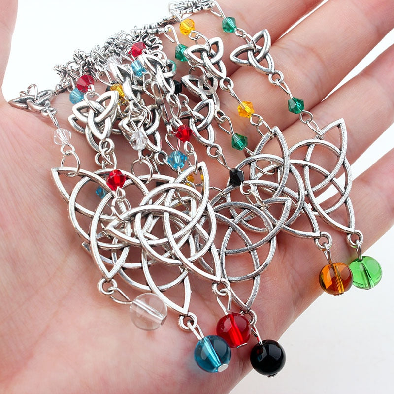 Gothic Knot Head Chain with Colourful Beads Hair Jewellery Accessory