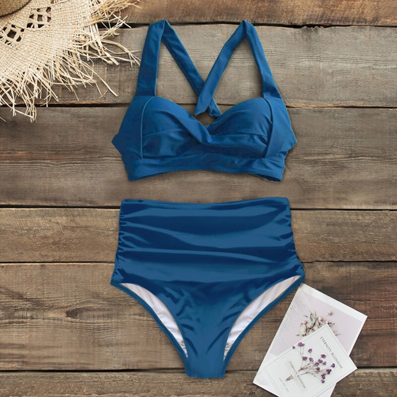 Vintage Style Two Piece High Waist Bikini Sets