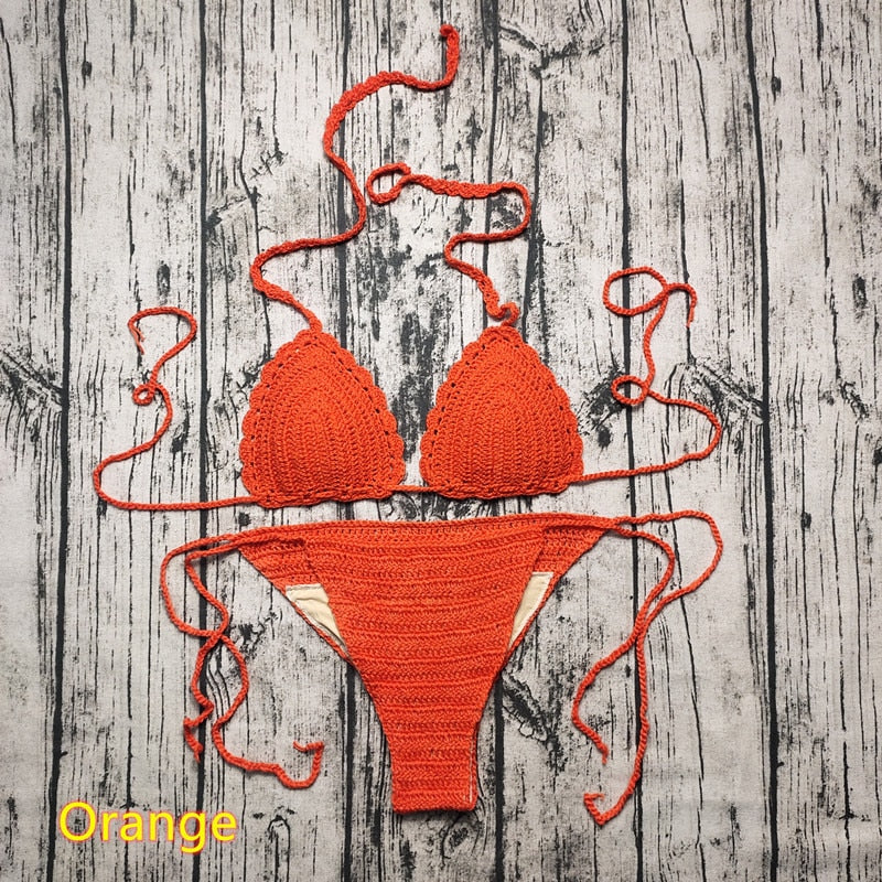Women's Boho/ Vintage Style Crocheted Bikini Set