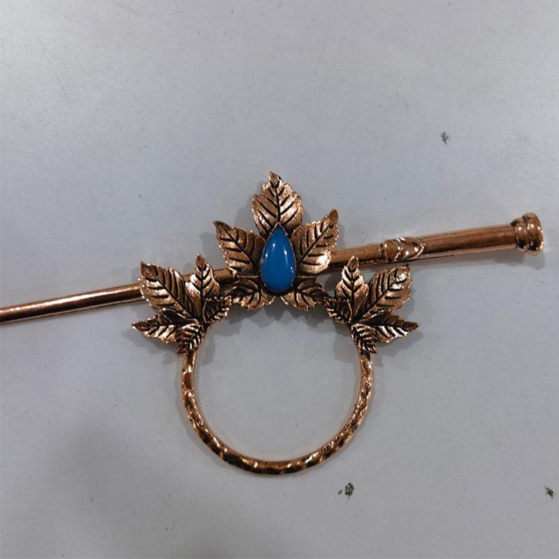 X. Gothic Butterfly/ Moth and Maple Leaf Metal Hair Sticks with Blue Stone