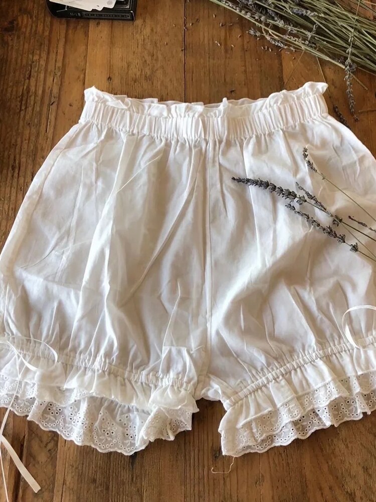 Gypsy/ Boho French Style, White 2 Piece Shorts and Crop Top Set with Ruffles. Backless