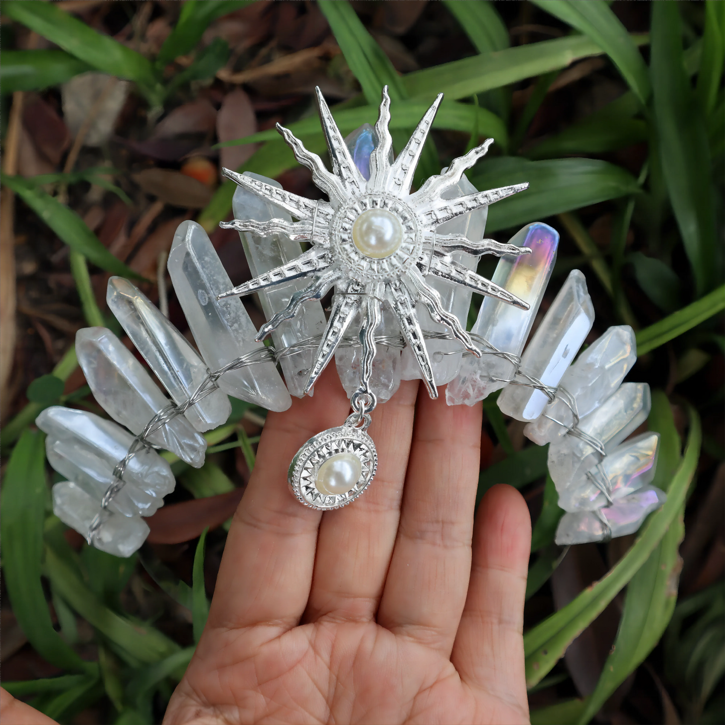 The Sun Goddess Raw Crystal Crown/ Tiara Jewellery Hair Accessories