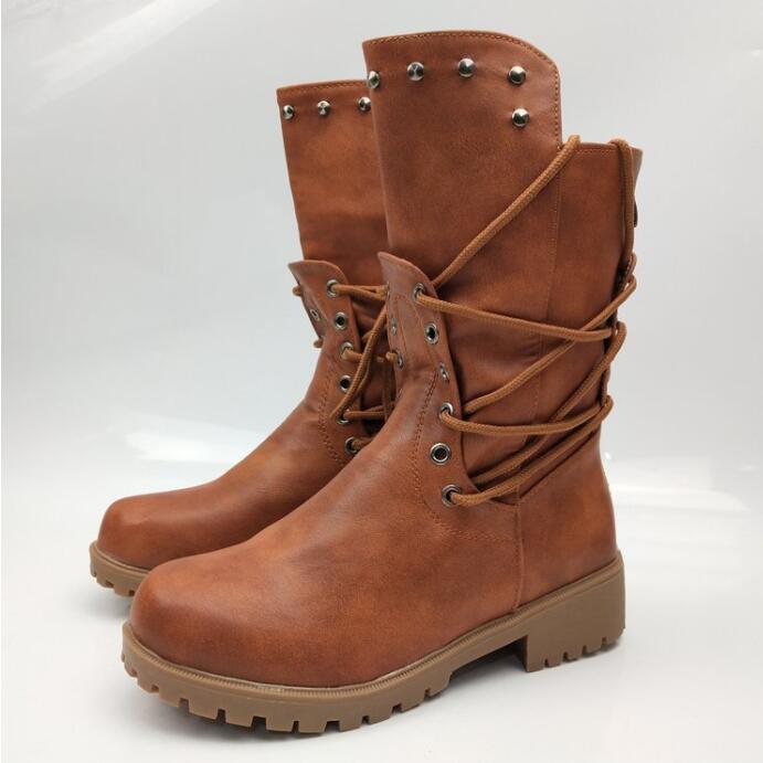 Boots Relaxed Punk Style with Cross Straps