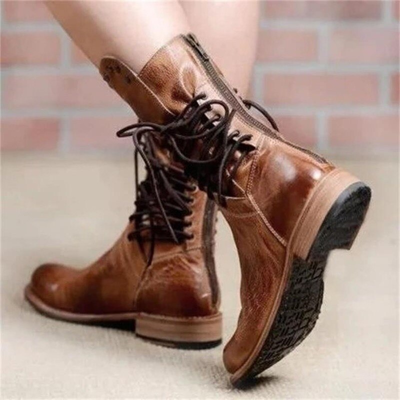 Boots Relaxed Punk Style with Cross Straps