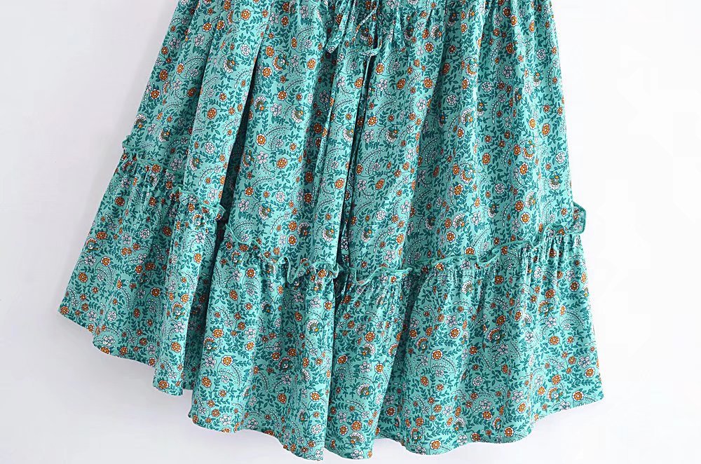 Boho A-Line Strapless Mini Dress with Halter Neck Backless Tie-Up