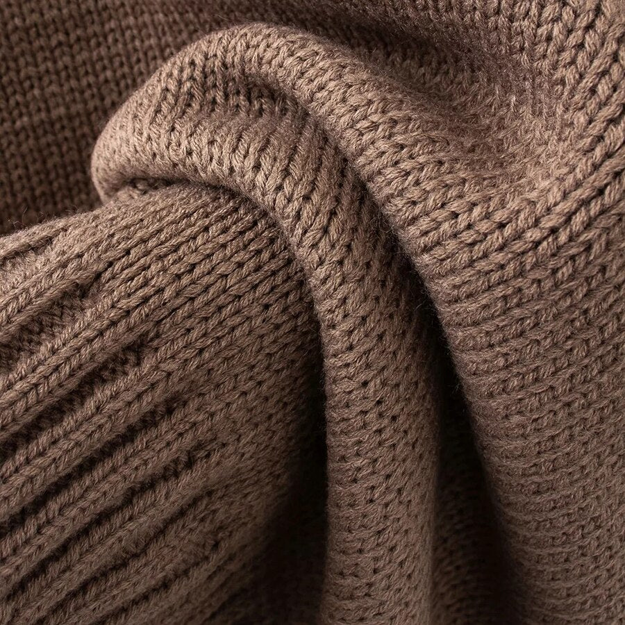 Winter Vintage/ Gypsy Knitted Cardigan Brown Autumn with V-Neck and Pockets