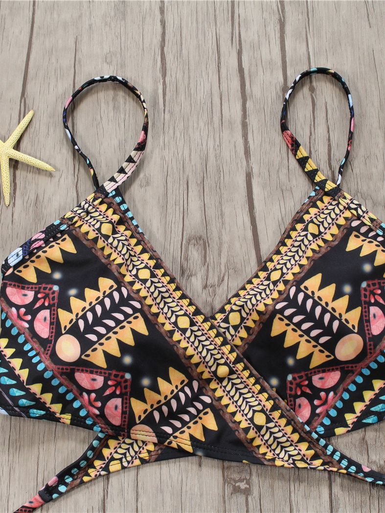 Women's Boho Style Two-Piece Aztec Print Brazilian Bikini Set