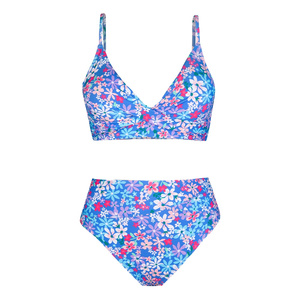 High-WaistTwist Tank Two Piece Bikini Set with V-neck