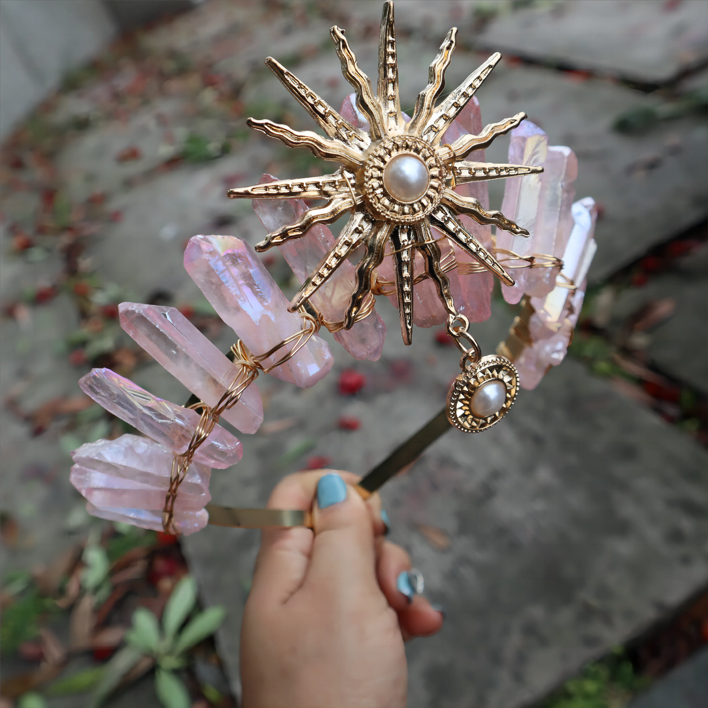 The Sun Goddess Raw Crystal Crown/ Tiara Jewellery Hair Accessories