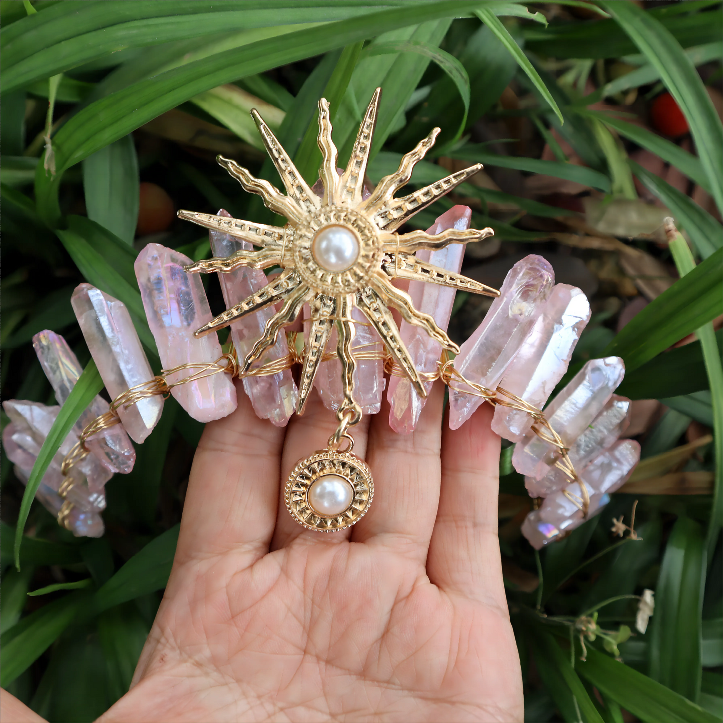 The Sun Goddess Raw Crystal Crown/ Tiara Jewellery Hair Accessories