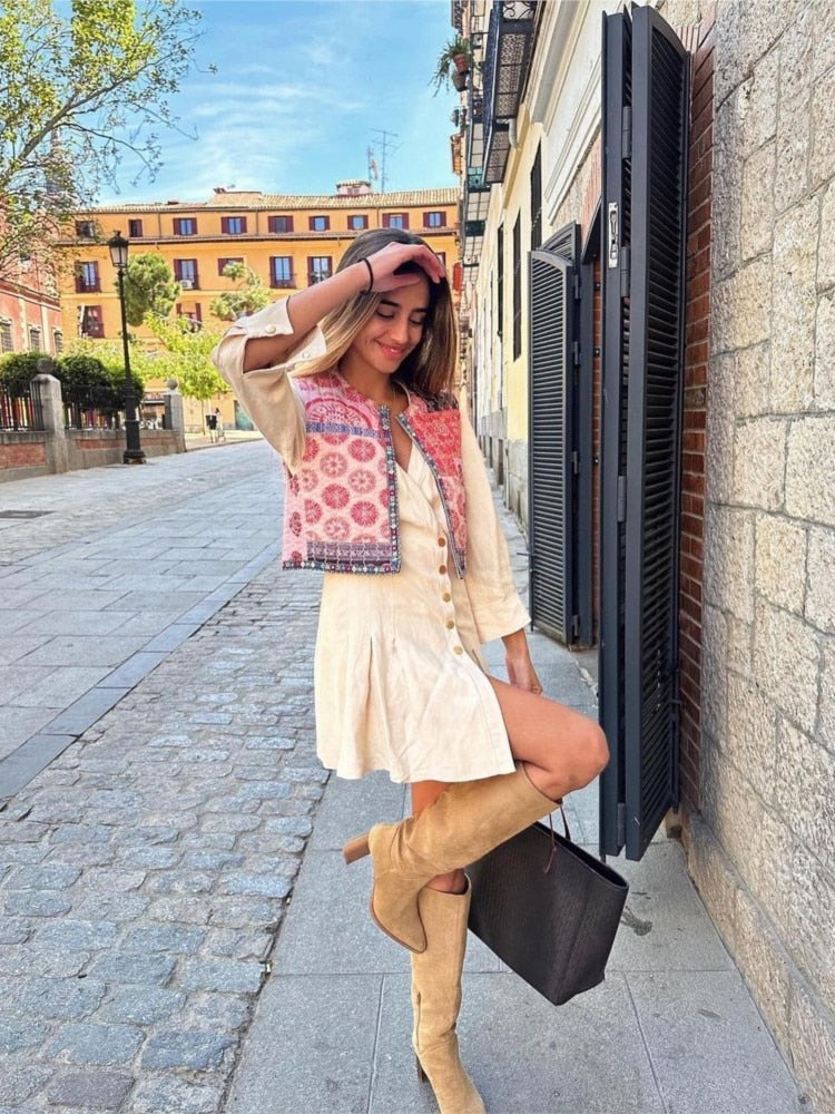 E. Vintage/ Boho Embroidered Vest