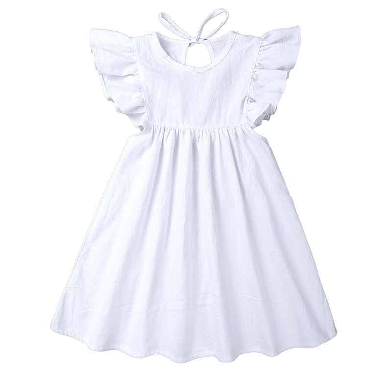 Vintage Cotton/Linen Ruffled Princess Dress (0-6Years) Toddlers, Girls