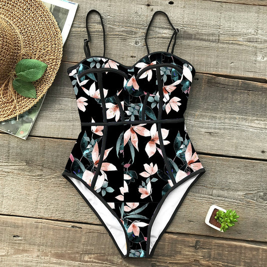 Vintage Style Monokini One Piece Swimsuit