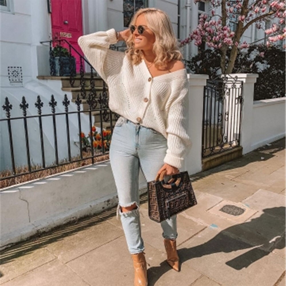 Winter Boho Long Sleeve Loose Knitted Cardigan