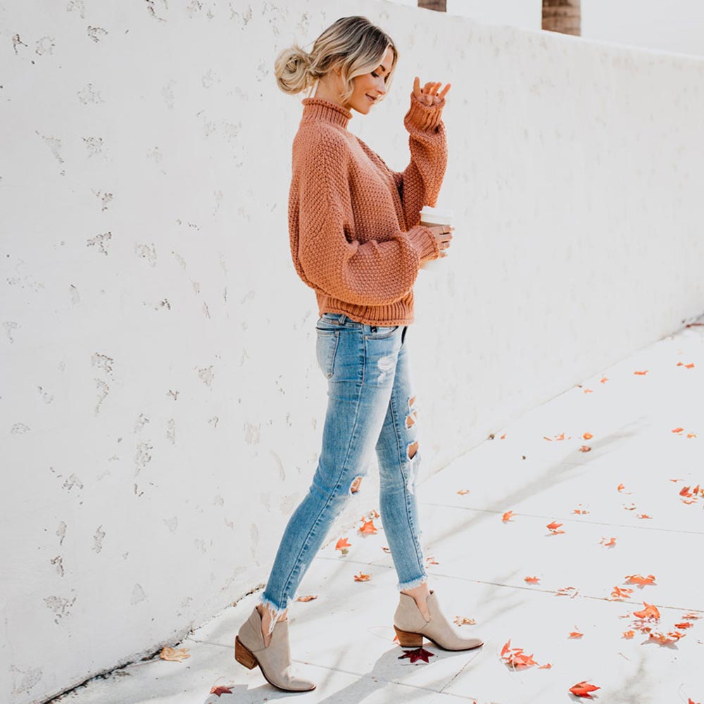 Winter Knitted Pullover High-Neck Jumper