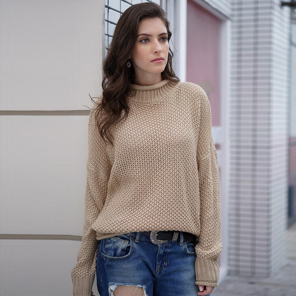 Winter Knitted Pullover High-Neck Jumper