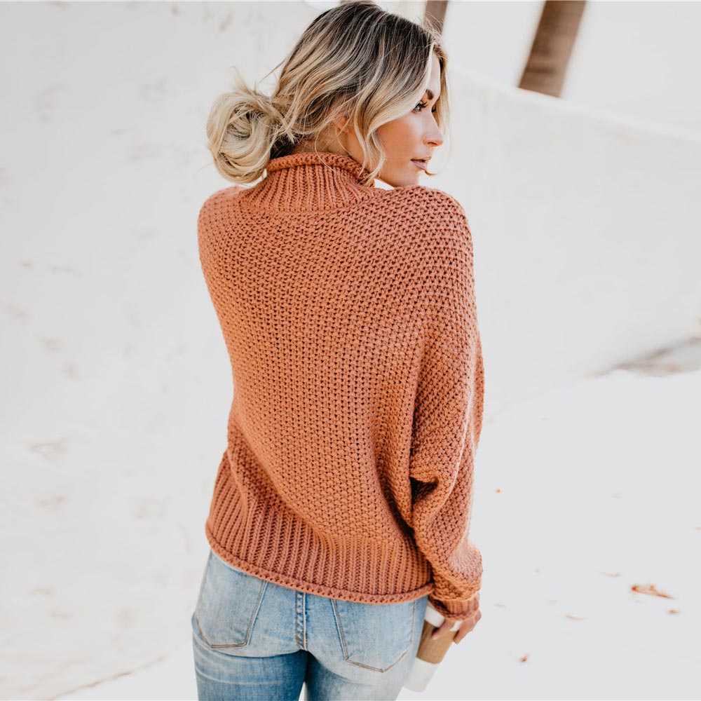 Winter Knitted Pullover High-Neck Jumper