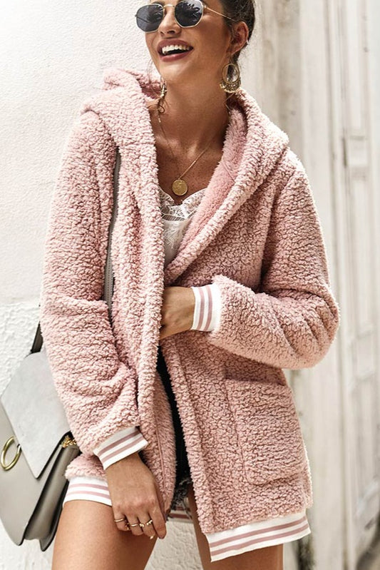 Winter Faux Fur Streetwear Jacket with Pockets