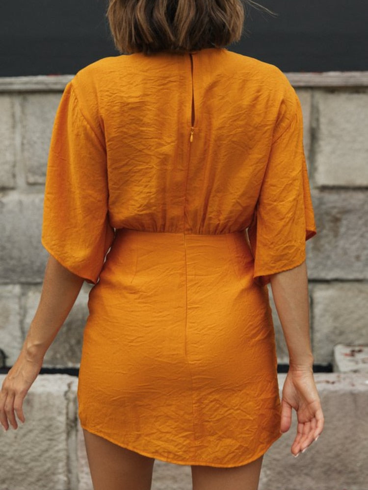 Bohemian Sexy V-neck Summer Dress with Batwing Sleeve