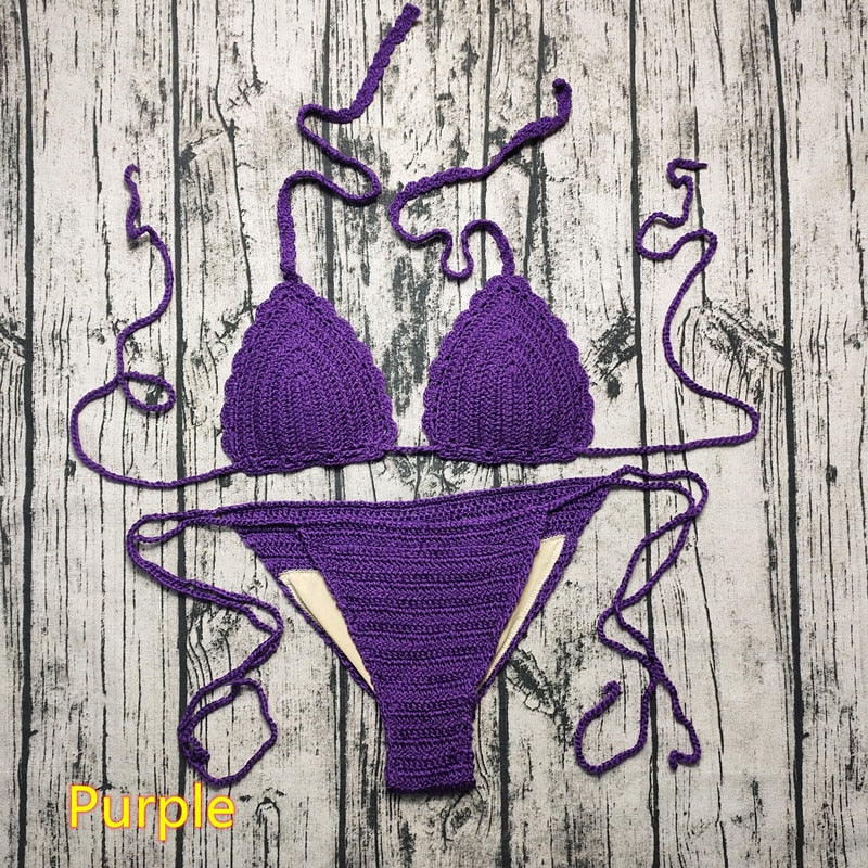 Women's Boho/ Vintage Style Crocheted Bikini Set