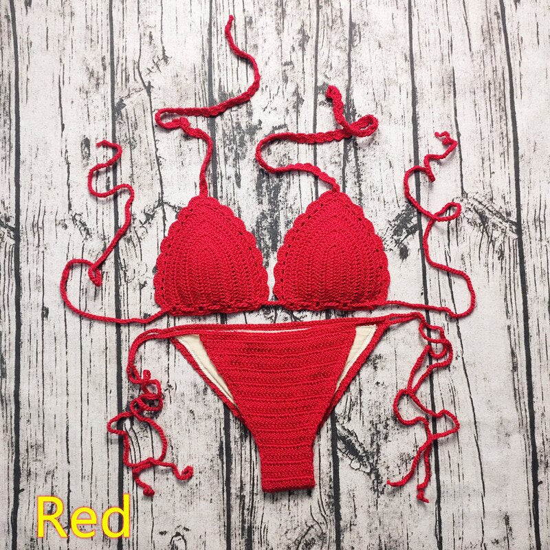 Women's Boho/ Vintage Style Crocheted Bikini Set