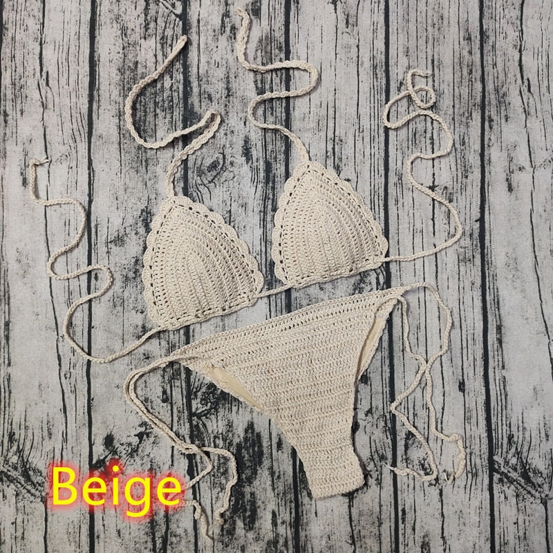 Women's Boho/ Vintage Style Crocheted Bikini Set