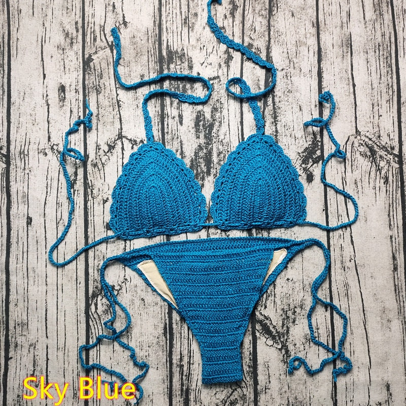 Women's Boho/ Vintage Style Crocheted Bikini Set