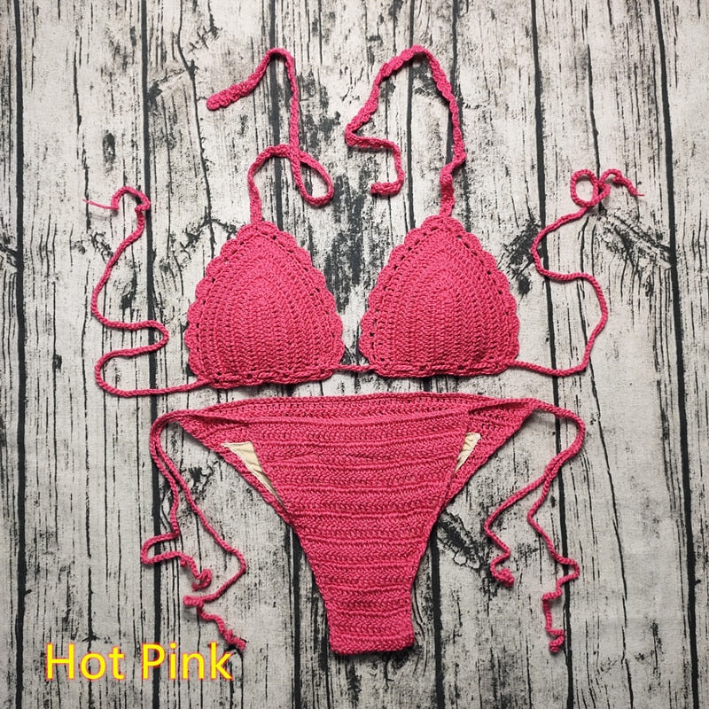Women's Boho/ Vintage Style Crocheted Bikini Set