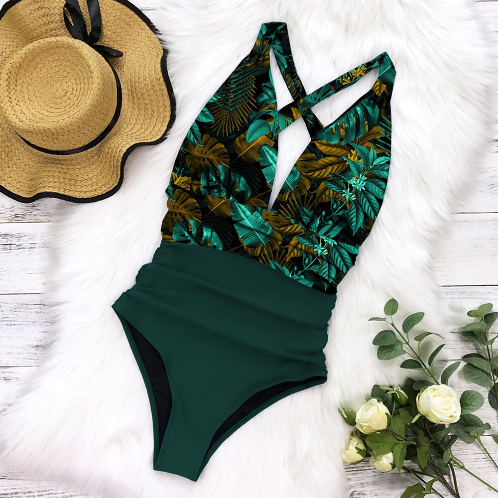 Vintage Style Monokini One Piece Swimsuit