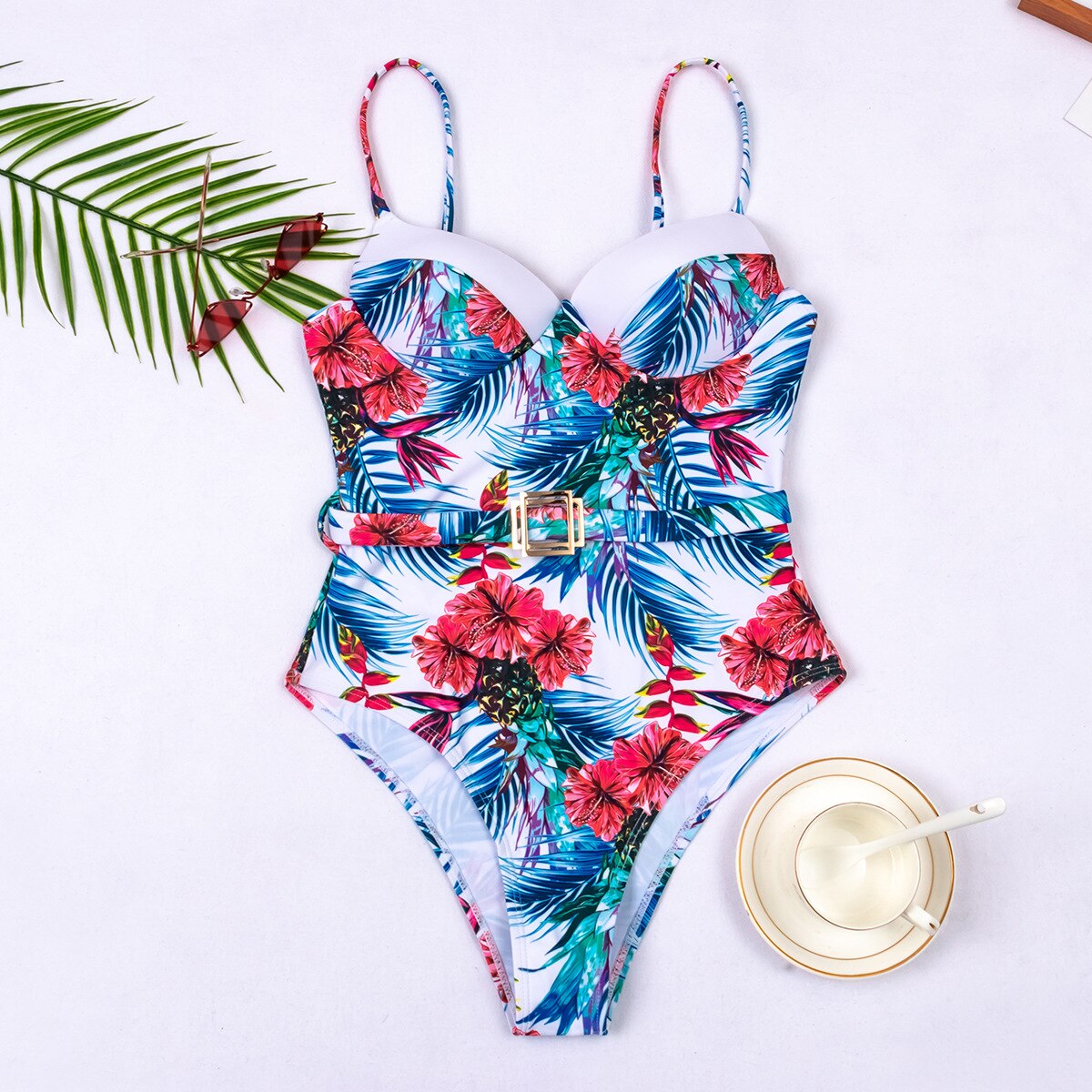 Vintage Style Monokini One Piece Swimsuit