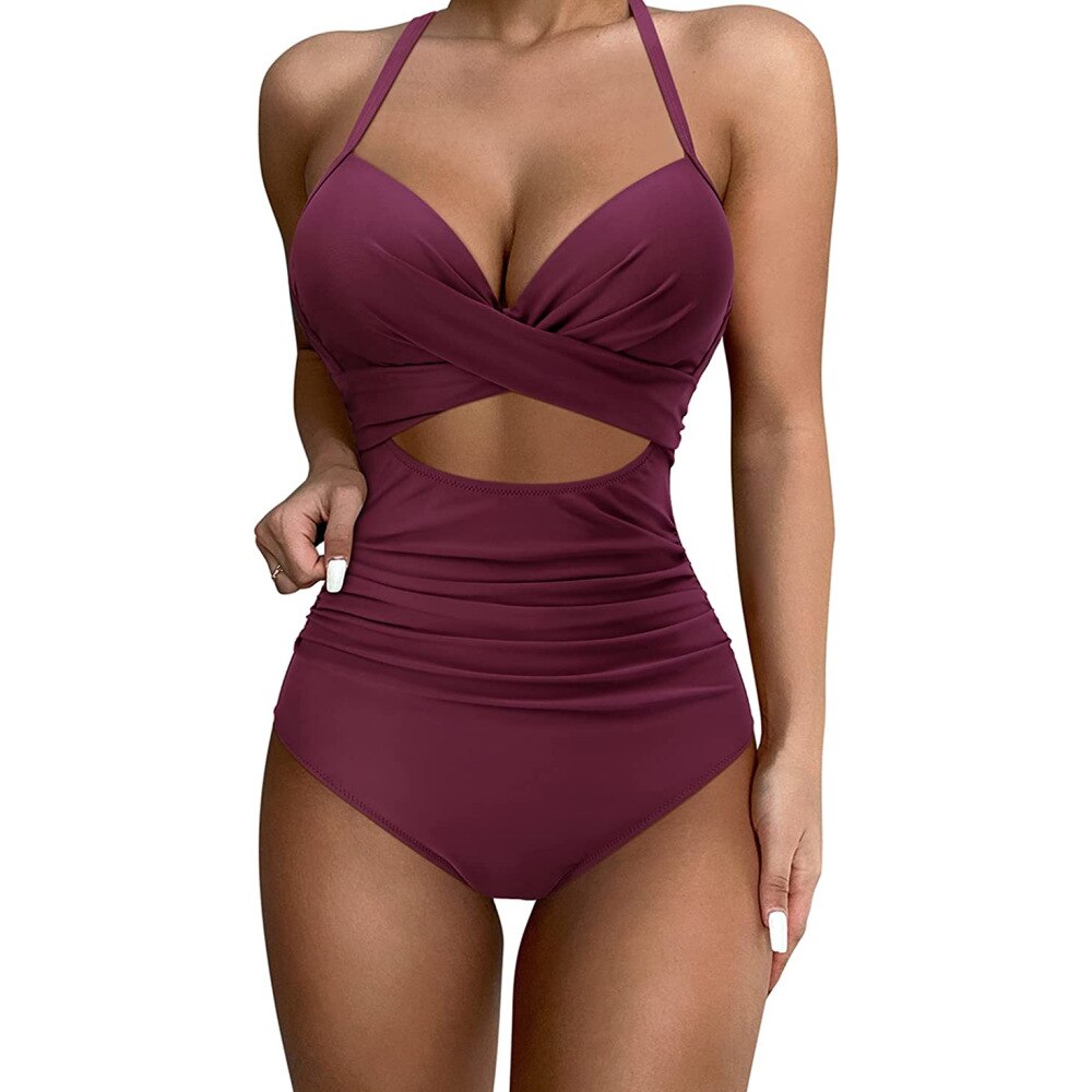 Vintage Style Monokini One Piece Swimsuit