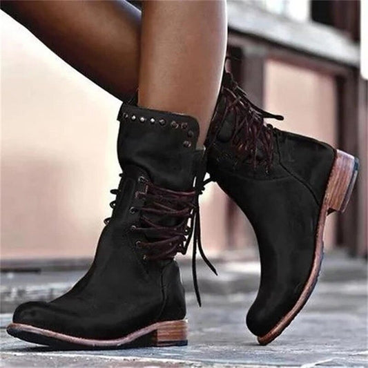 Boots Relaxed Punk Style with Cross Straps