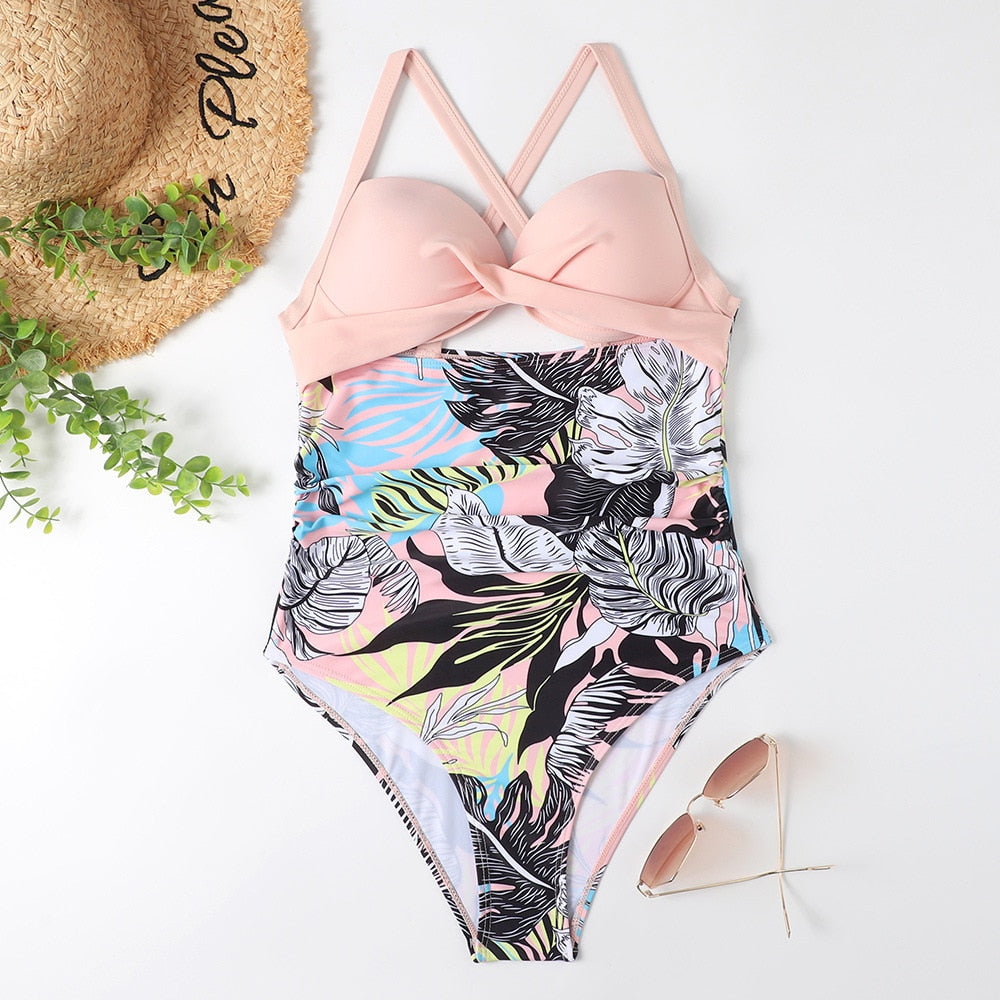 Vintage Style Monokini One Piece Swimsuit