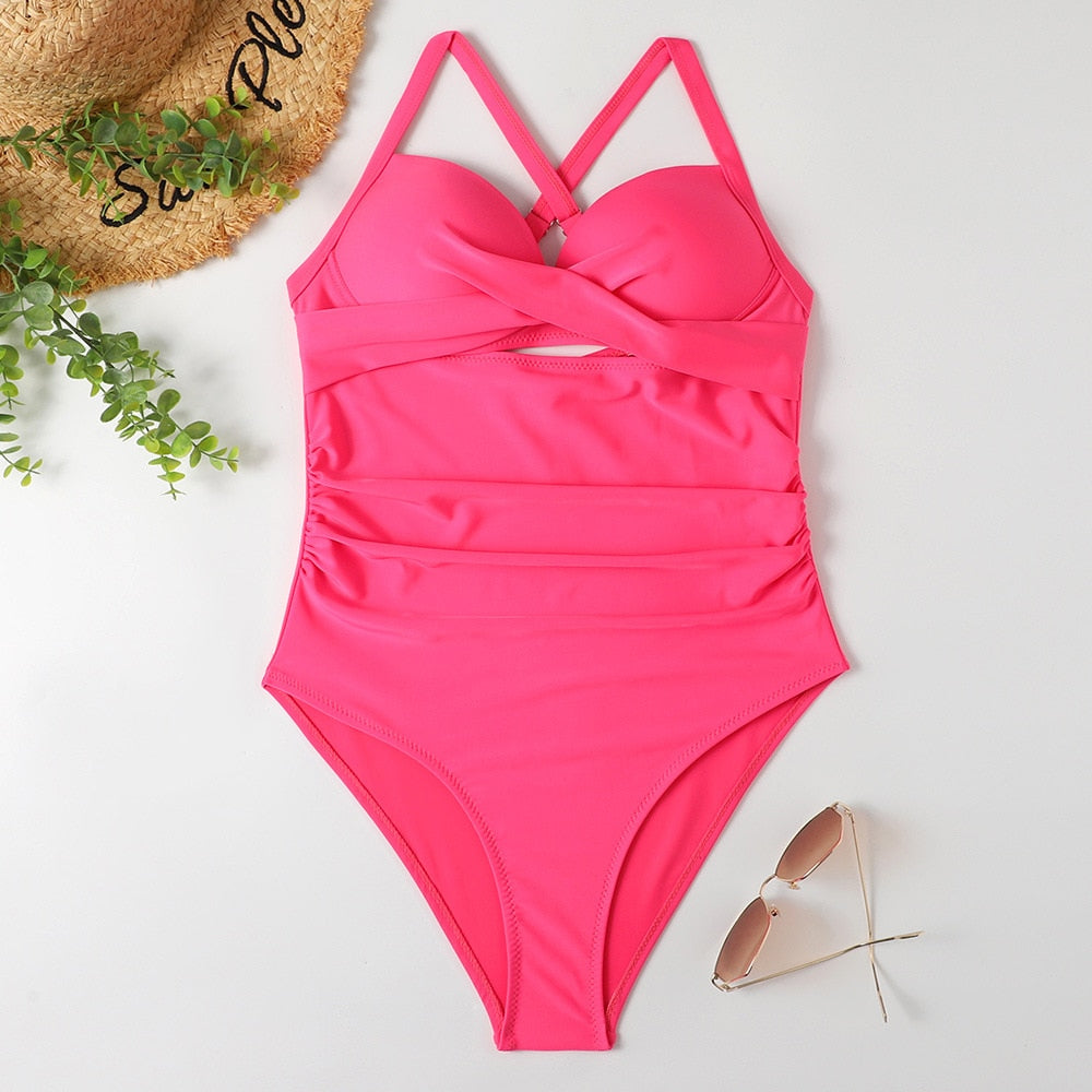 Vintage Style Monokini One Piece Swimsuit