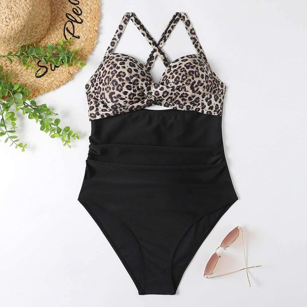 Vintage Style Monokini One Piece Swimsuit