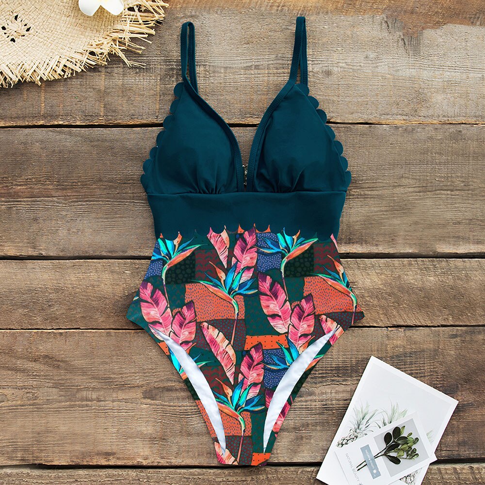 Vintage Style Monokini One Piece Swimsuit